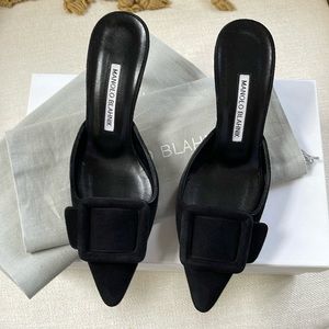 Manolo Blahnik Maysale mule suede excellent condition size 6.5